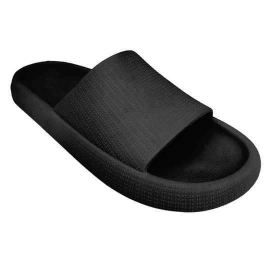 Chinelo Slide Nuvem Ortopédico Feminino Confortável Leve - Preto - 33/34