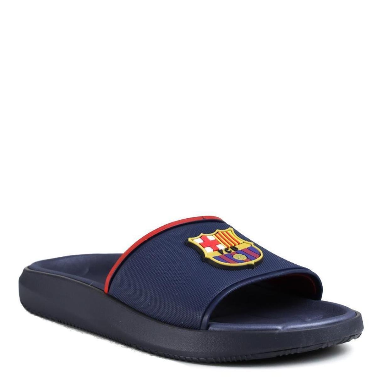 Chinelo Slide Rider Barcelona Masculino - Azul Menor preço em Chinelo Slide Rider Barcelona Masculino - Azul