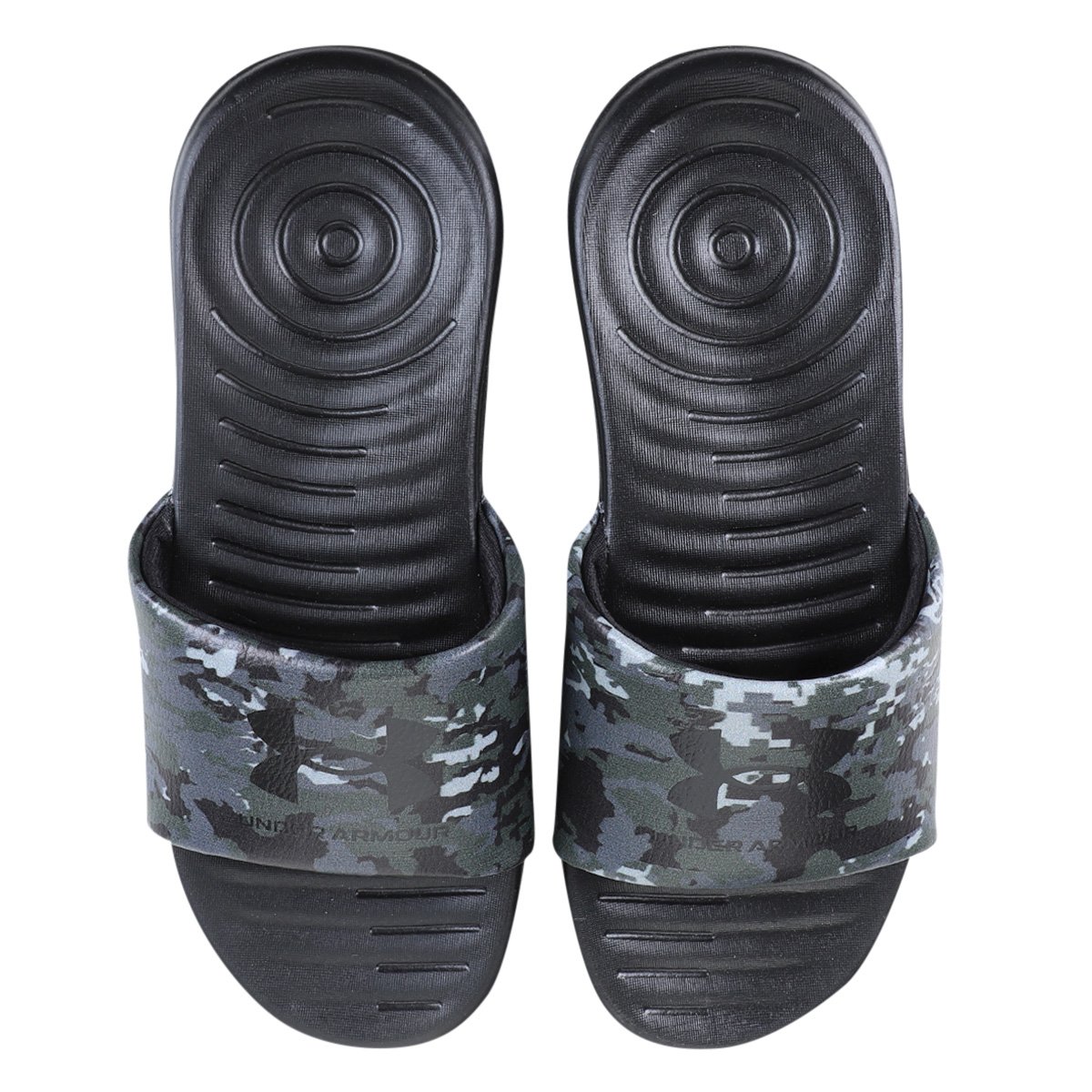 Chinelo Slide Under Armour Ansa Graphic - Cinza+Preto Menor preço em Chinelo Slide Under Armour Ansa Graphic - Cinza+Preto