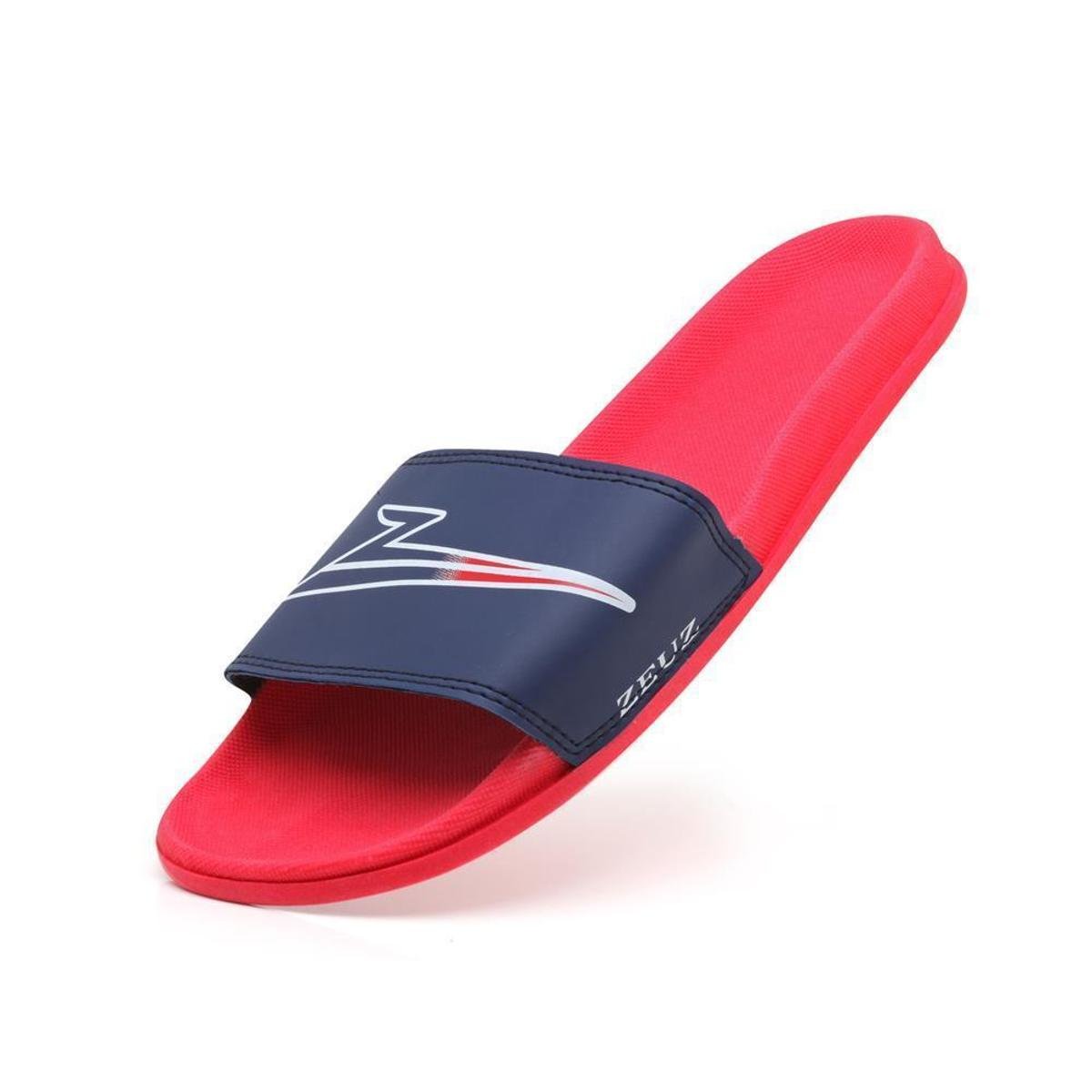 Chinelo Slide Zeus Masculino Estilo Conforto Macio Dia a Dia - Vermelho Menor preço em Chinelo Slide Zeus Masculino Estilo Conforto Macio Dia a Dia - Vermelho