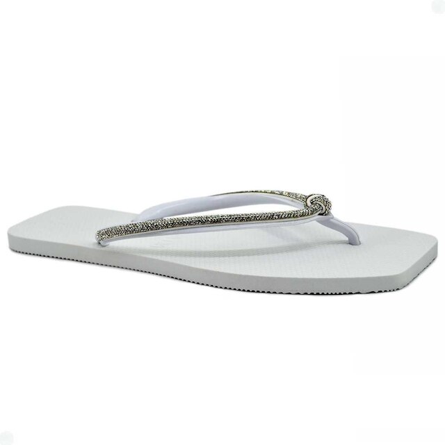 Chinelo Sua Cia Diamond Alça Brilhante Strass Básico Leve Feminino