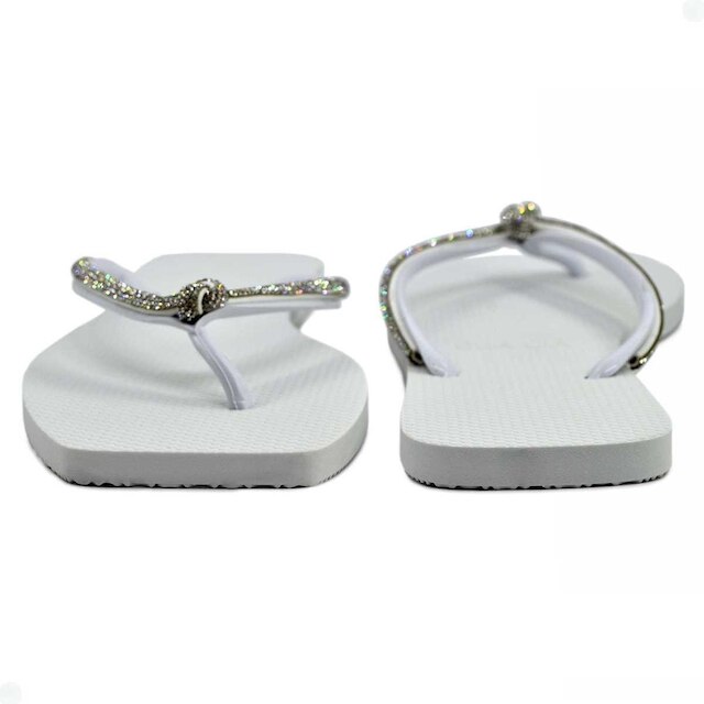 Chinelo Sua Cia Diamond Alça Brilhante Strass Básico Leve Feminino