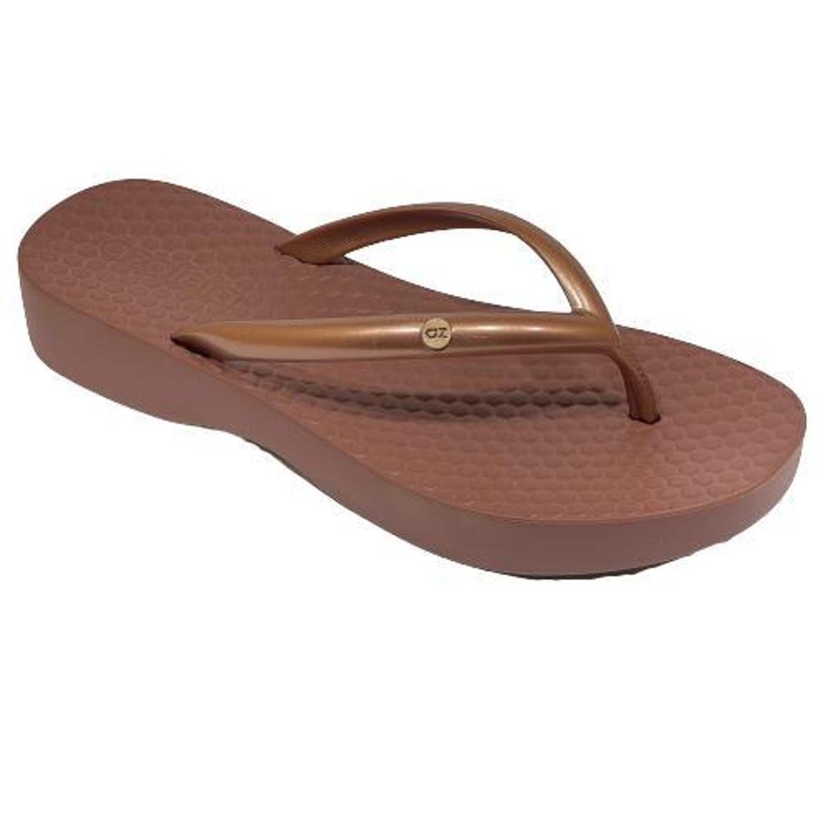 Chinelo Tamanco Feminino Salto Baixo Bia Light Azaleia 18530 - Cobre Menor preço em Chinelo Tamanco Feminino Salto Baixo Bia Light Azaleia 18530 - Cobre