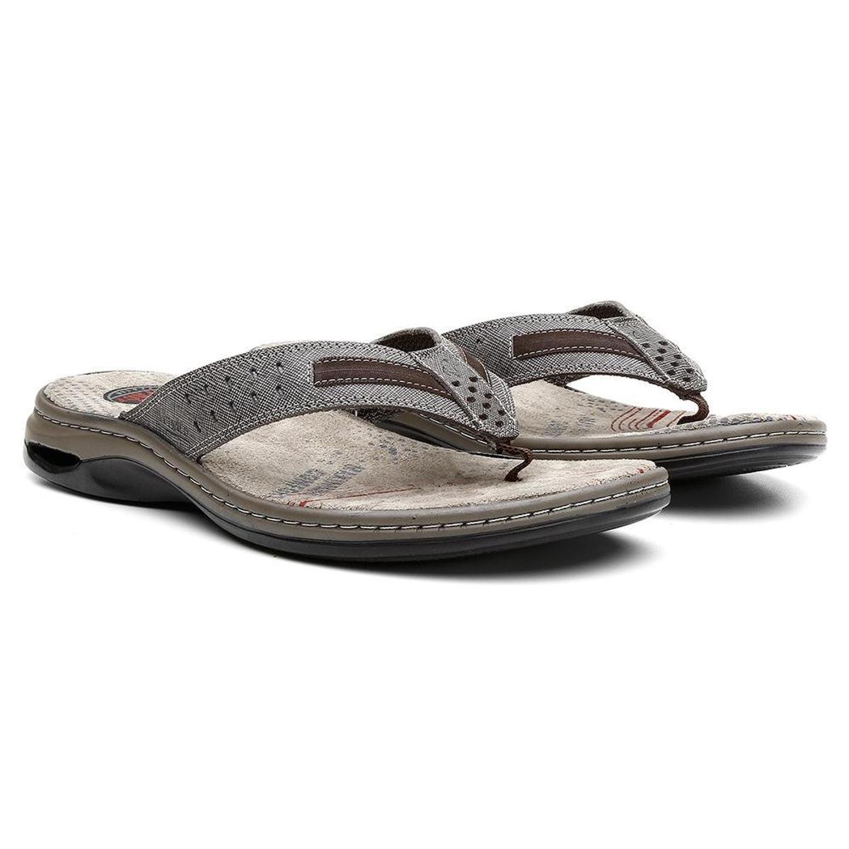 Chinelo Venetto Conforto Em Couro Masculino - Marrom Menor preço em Chinelo Venetto Conforto Em Couro Masculino - Marrom