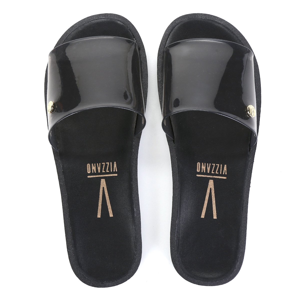 Chinelo Vizzano Slide Tira Vinil Feminino - Preto Menor preço em Chinelo Vizzano Slide Tira Vinil Feminino - Preto