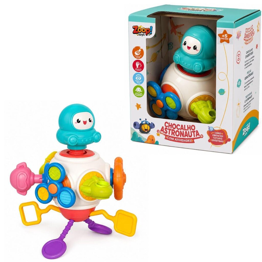 Chocalho Astronauta Multissensorial Infantil Zoop Toys