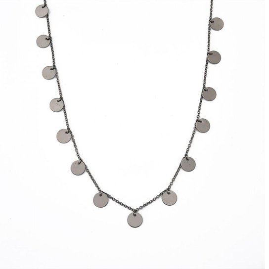 Chocker Folheado a Ródio Negro Ania Store Maia - Preto