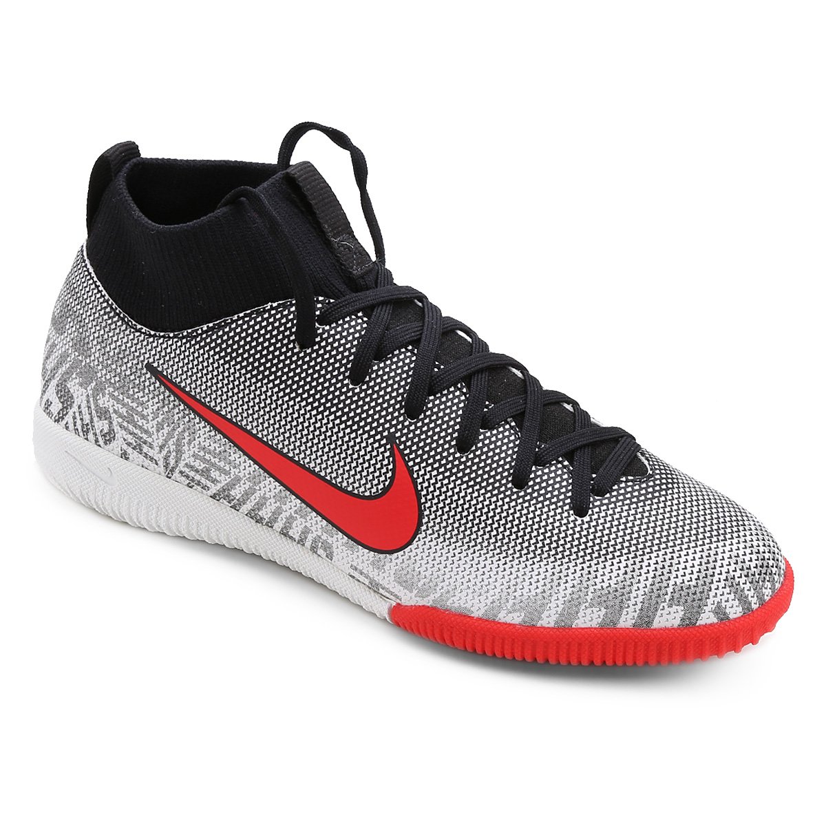 Chuteira Futsal Infantil Nike Mercurial Superfly 6 Academy Gs Neymar Jr IC - Branco+Vermelho Menor preço em Chuteira Futsal Infantil Nike Mercurial Superfly 6 Academy Gs Neymar Jr IC - Branco+Vermelho