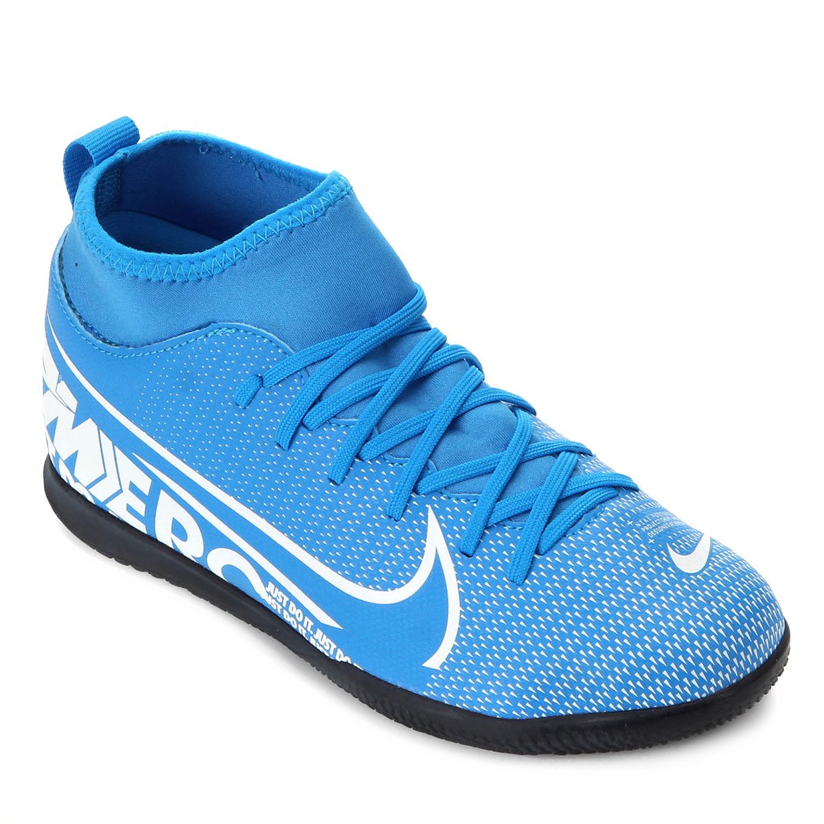 Chuteira Futsal Infantil Nike Mercurial Superfly 7 Club IC - Azul+Branco | Menor preço com cupom