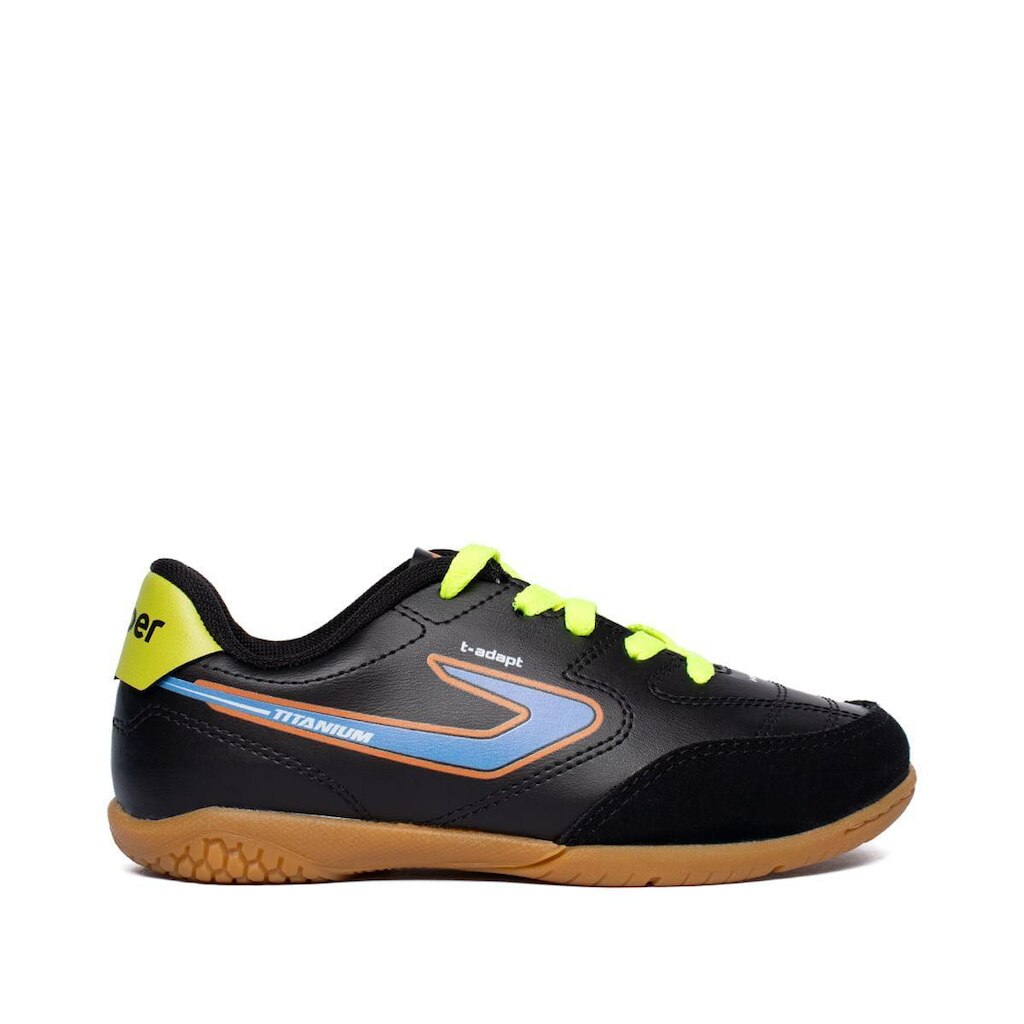 Chuteira Futsal Infantil Topper Titanium Xi Preto/Verde Neon