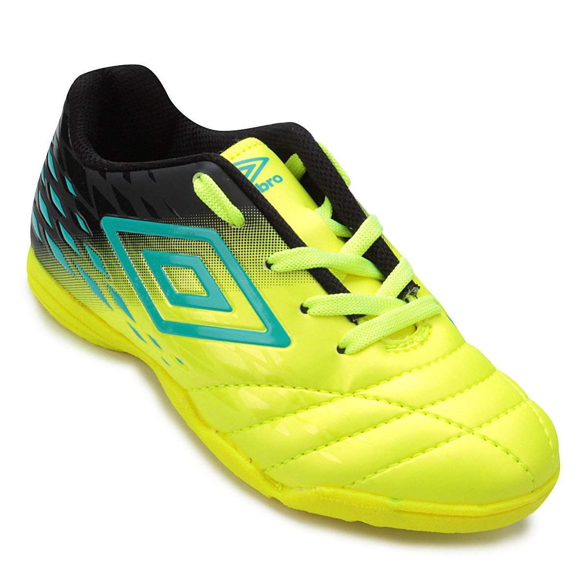 Chuteira Futsal Infantil Umbro Fifty II - Verde+Azul Menor preço em Chuteira Futsal Infantil Umbro Fifty II - Verde+Azul