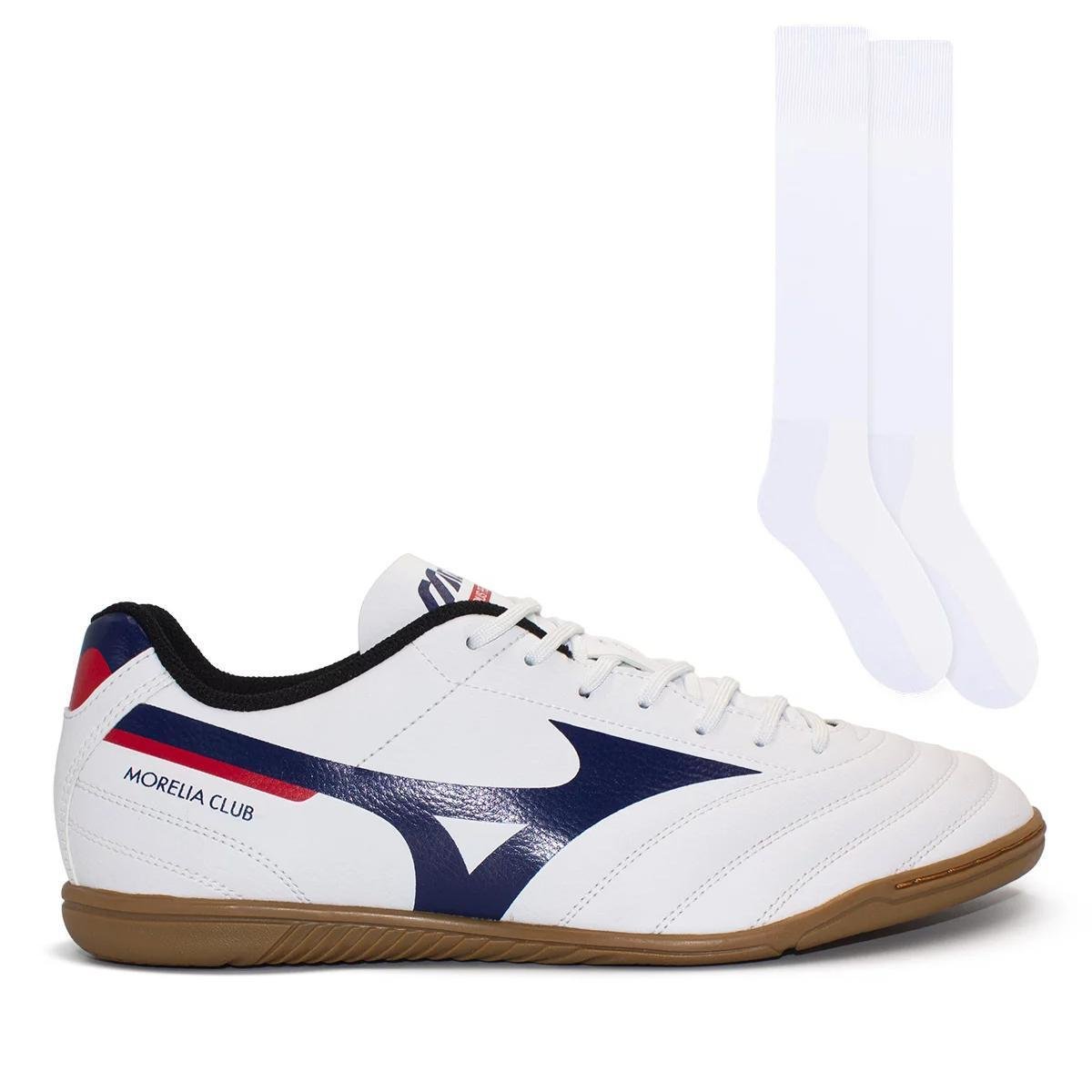 Chuteira Futsal Mizuno Masculina Morelia Club In + Meião Color Sports Menor preço em Chuteira Futsal Mizuno Masculina Morelia Club In + Meião Color Sports