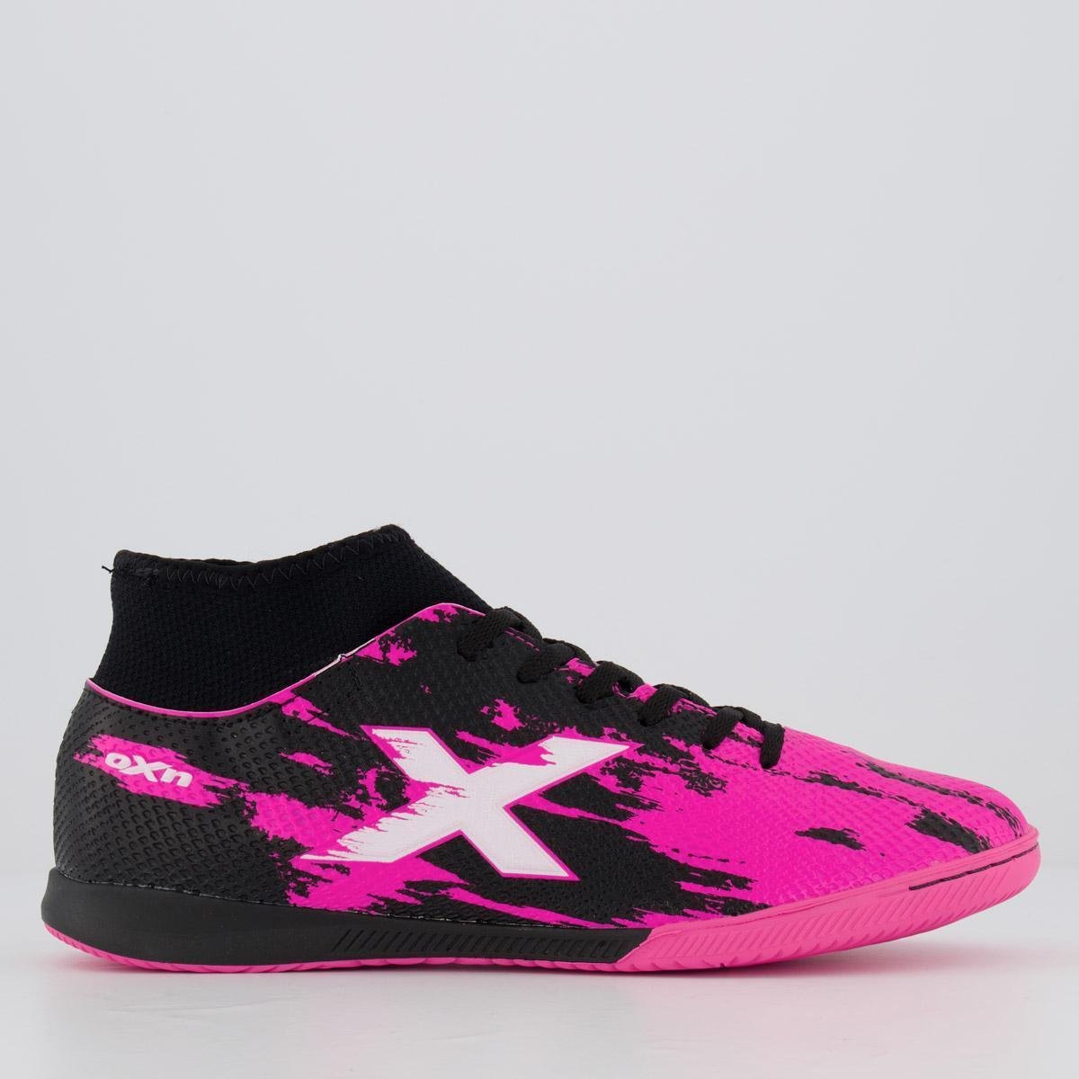 Chuteira Oxn Fusion Grip 3 Neo Futsal Preta e Rosa Menor preço em Chuteira Oxn Fusion Grip 3 Neo Futsal Preta e Rosa