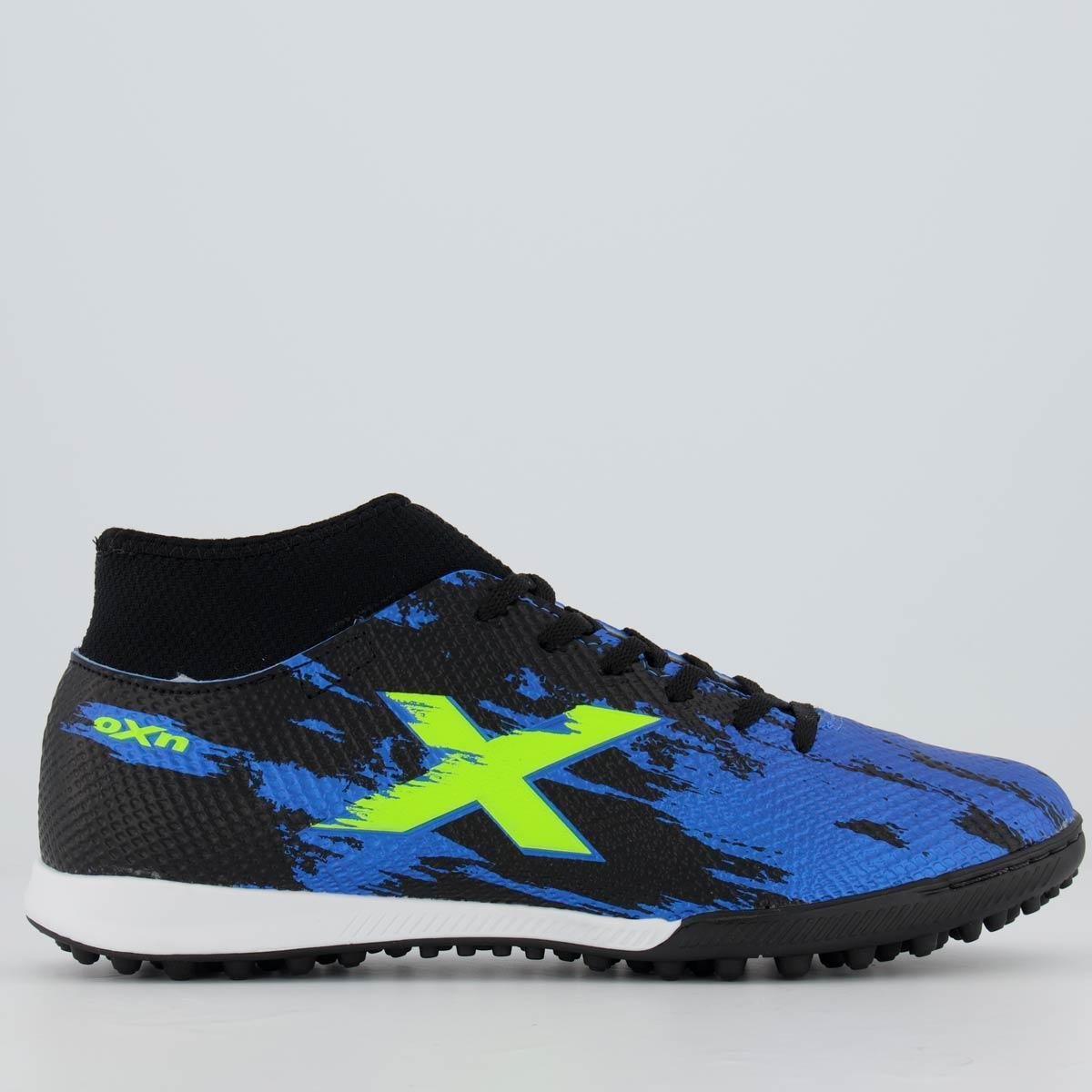 Chuteira Oxn Fusion Grip 3 Neo Society Preta e Azul Menor preço em Chuteira Oxn Fusion Grip 3 Neo Society Preta e Azul