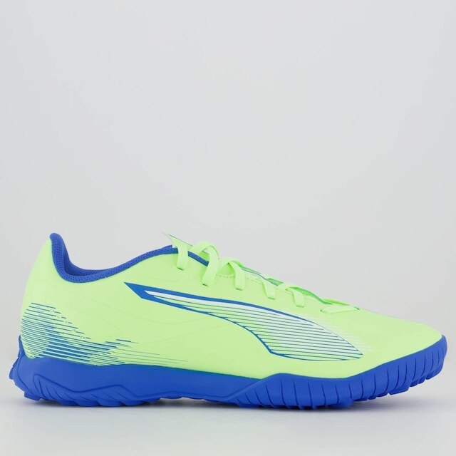 Chuteira Puma Ultra 5 Play Society Verde e Branco