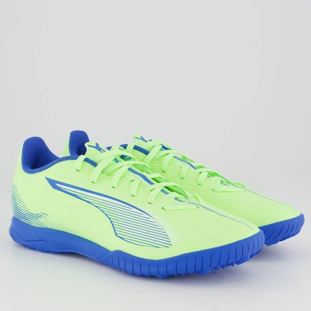 Chuteira Puma Ultra 5 Play Society Verde e Branco