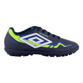 Chuteira Society Umbro Prisma+ 35 Infantil - Laranja e Azul