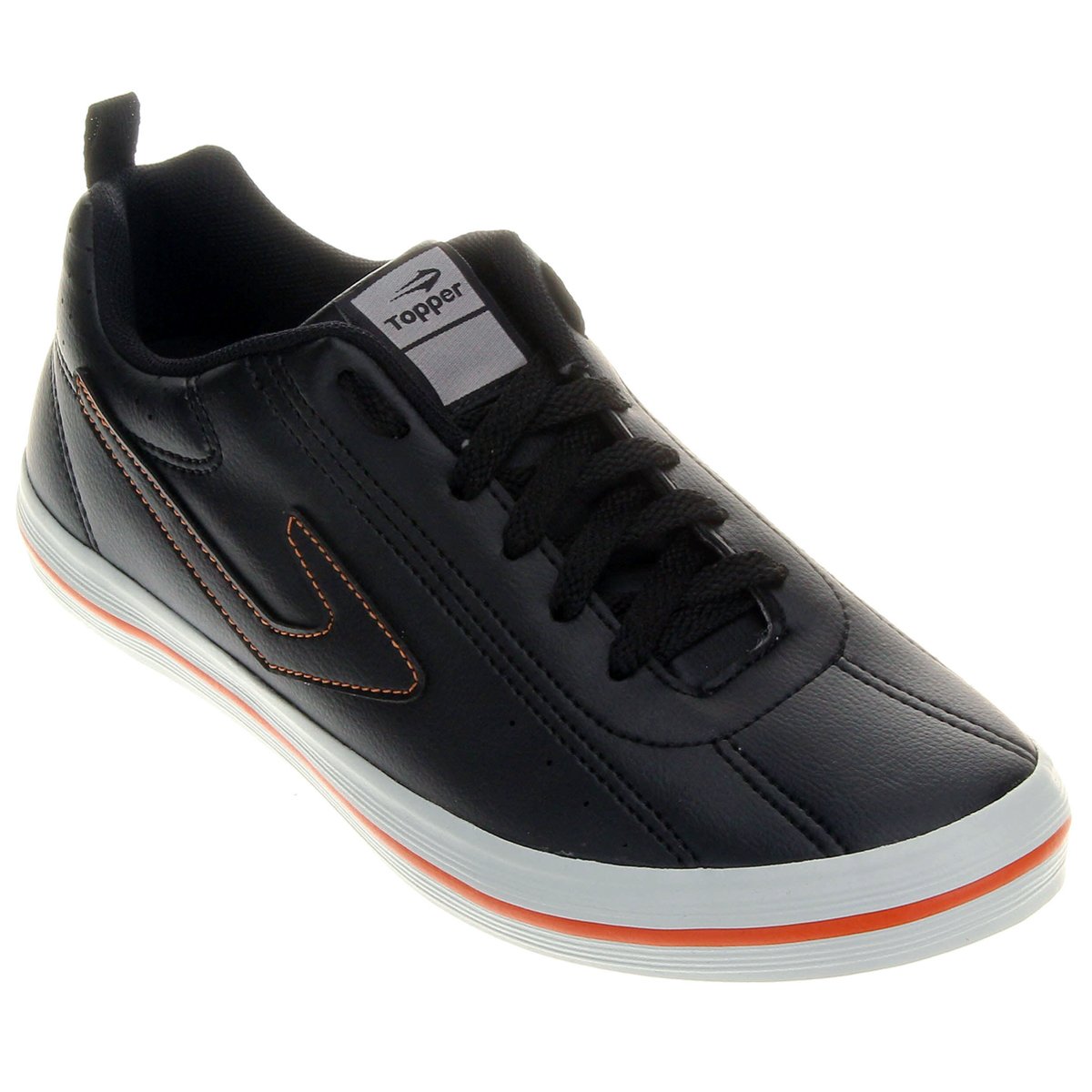 Chuteira Topper Dominator Futsal 2 - Preto+Laranja | Zattini