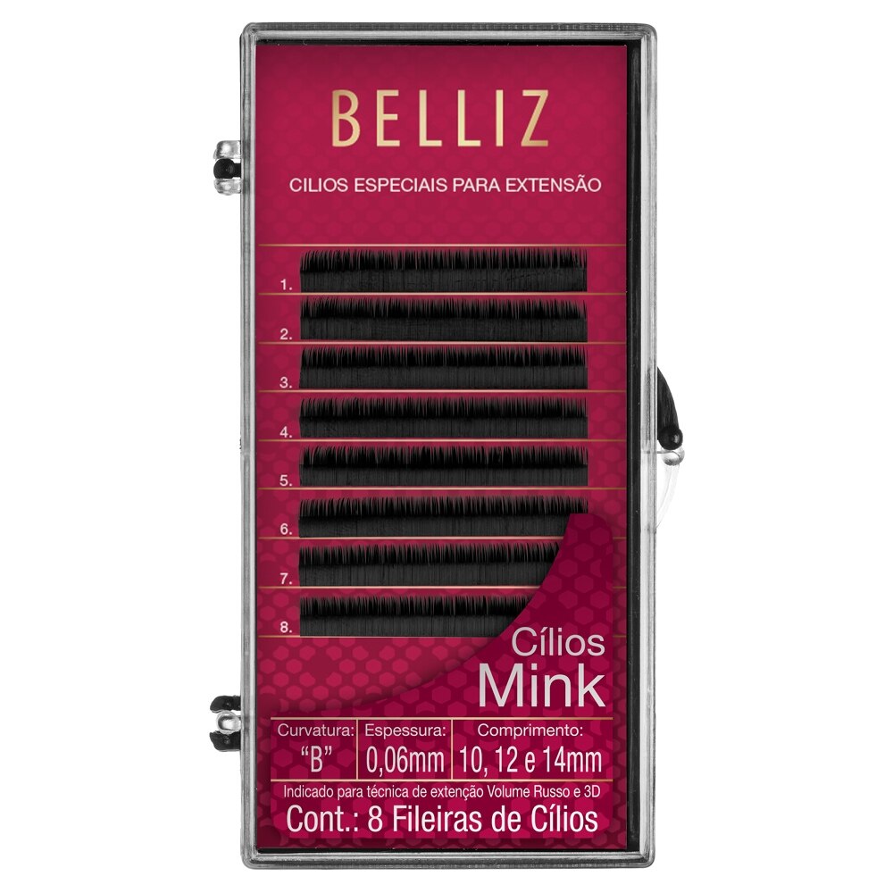 Cílios para Alongamento Belliz - Mink B 006 Mix 1 Un