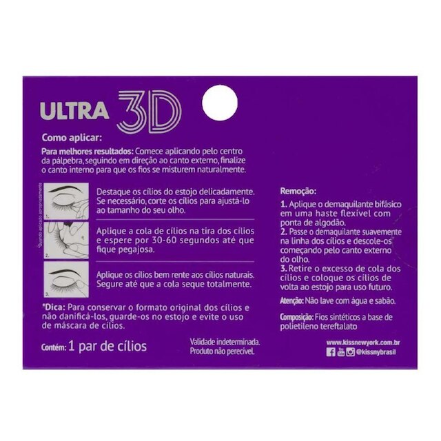 Cílios Postiços Kiss Ny I-Envy Ultra 3D 157 1 par