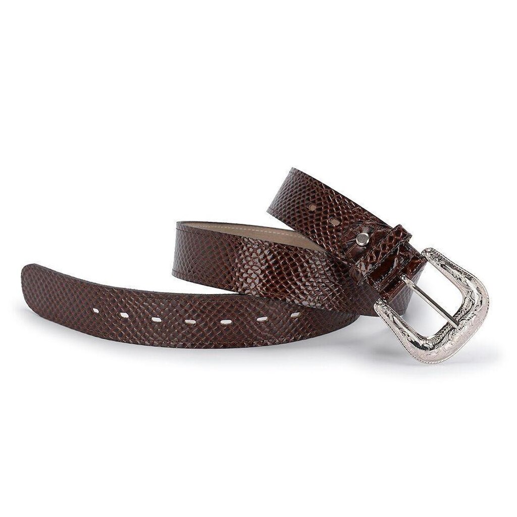 Cinto Country Masculino Couro Fivela Grande Couro de Cobra Anaconda 203
