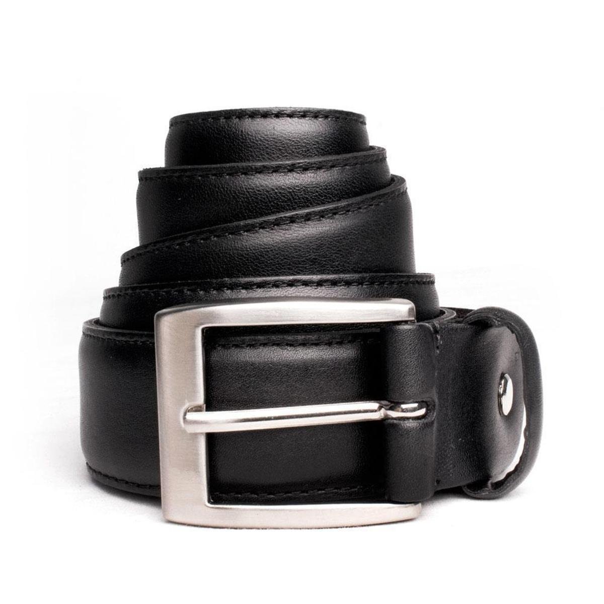 Cinto Couro 35mm Com Costura Masculino - Preto Menor preço em Cinto Couro 35mm Com Costura Masculino - Preto