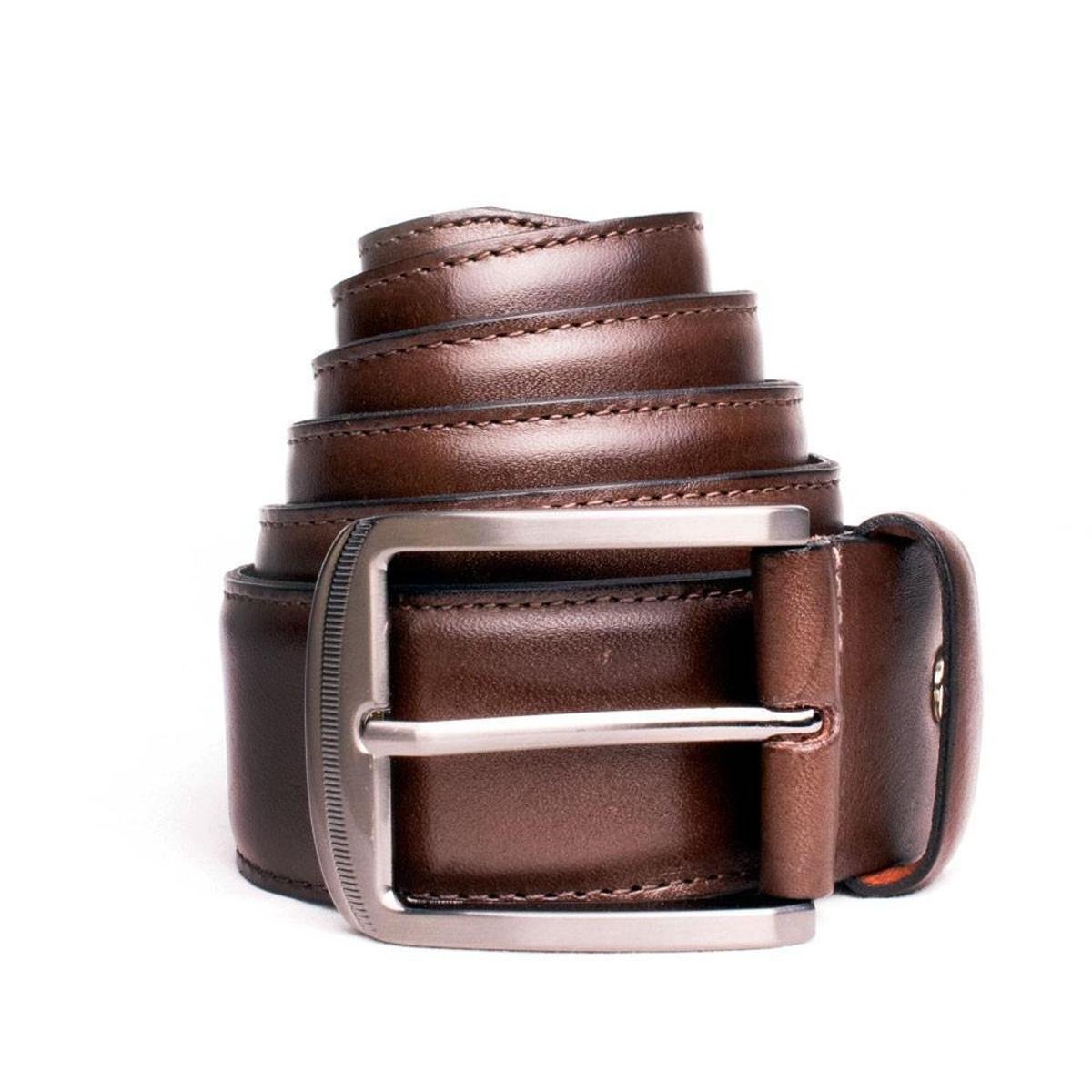 Cinto Couro 40mm Com Costura Masculino - Marrom Menor preço em Cinto Couro 40mm Com Costura Masculino - Marrom