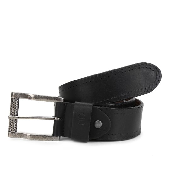 Cinto Couro Democrata Básico Liso Masculino - Preto