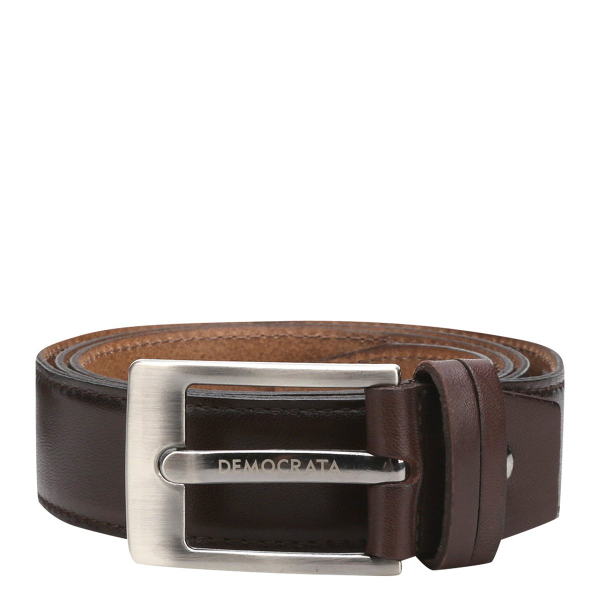 Cinto Couro Democrata Social Masculino - Café Menor preço em Cinto Couro Democrata Social Masculino - Café