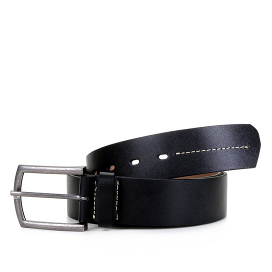 Cinto Couro Hastato Corona Masculino - Preto
