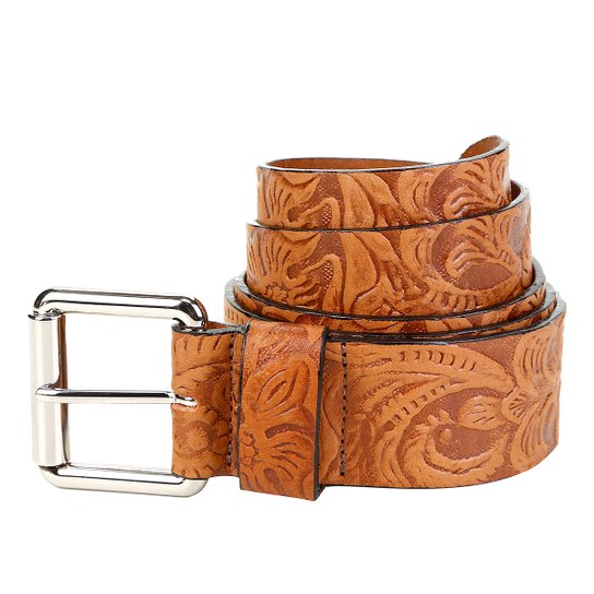 Cinto Couro Shoestock Boho Nomade Feminino - Caramelo