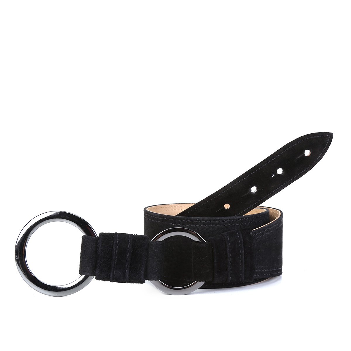 Cinto Couro Shoestock Camurção Fivela Dupla Feminino - Preto Menor preço em Cinto Couro Shoestock Camurção Fivela Dupla Feminino - Preto