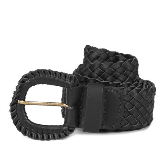 Cinto Couro Shoestock Tressê Feminino - Preto