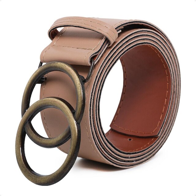 Cinto Feminino Argola Dupla Bronze Super Estilosa Moda 2024