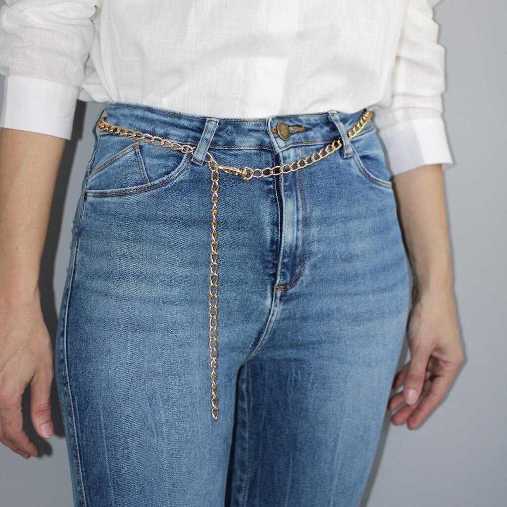 Cinto Feminino Corrente Dourada