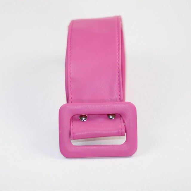 Cinto Feminino Faixa Fivela Forrada Retangular Rosa