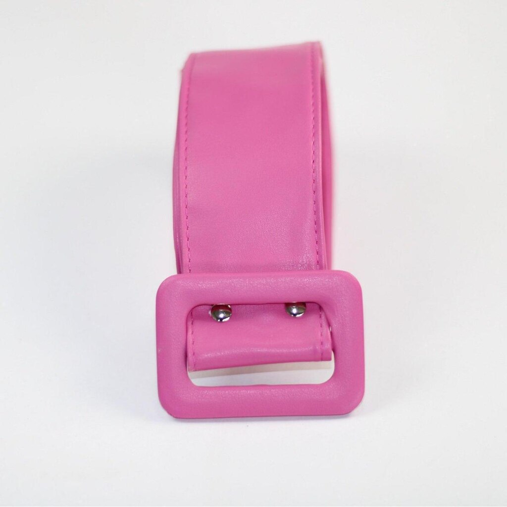 Cinto Feminino Faixa Fivela Forrada Retangular Rosa