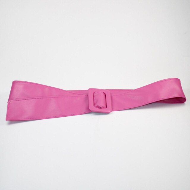 Cinto Feminino Faixa Fivela Forrada Retangular Rosa