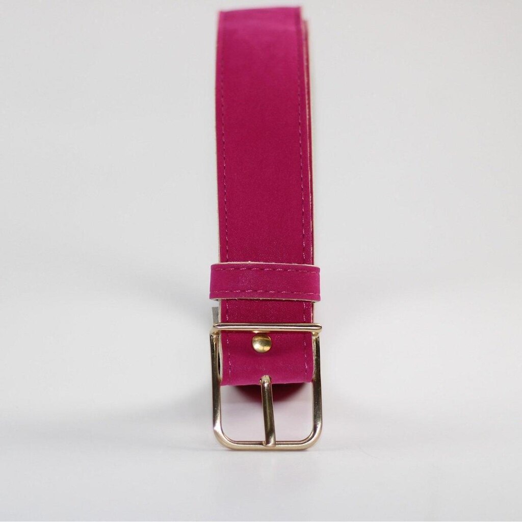Cinto Feminino Fivela Metálica Slim Dourada Rosa