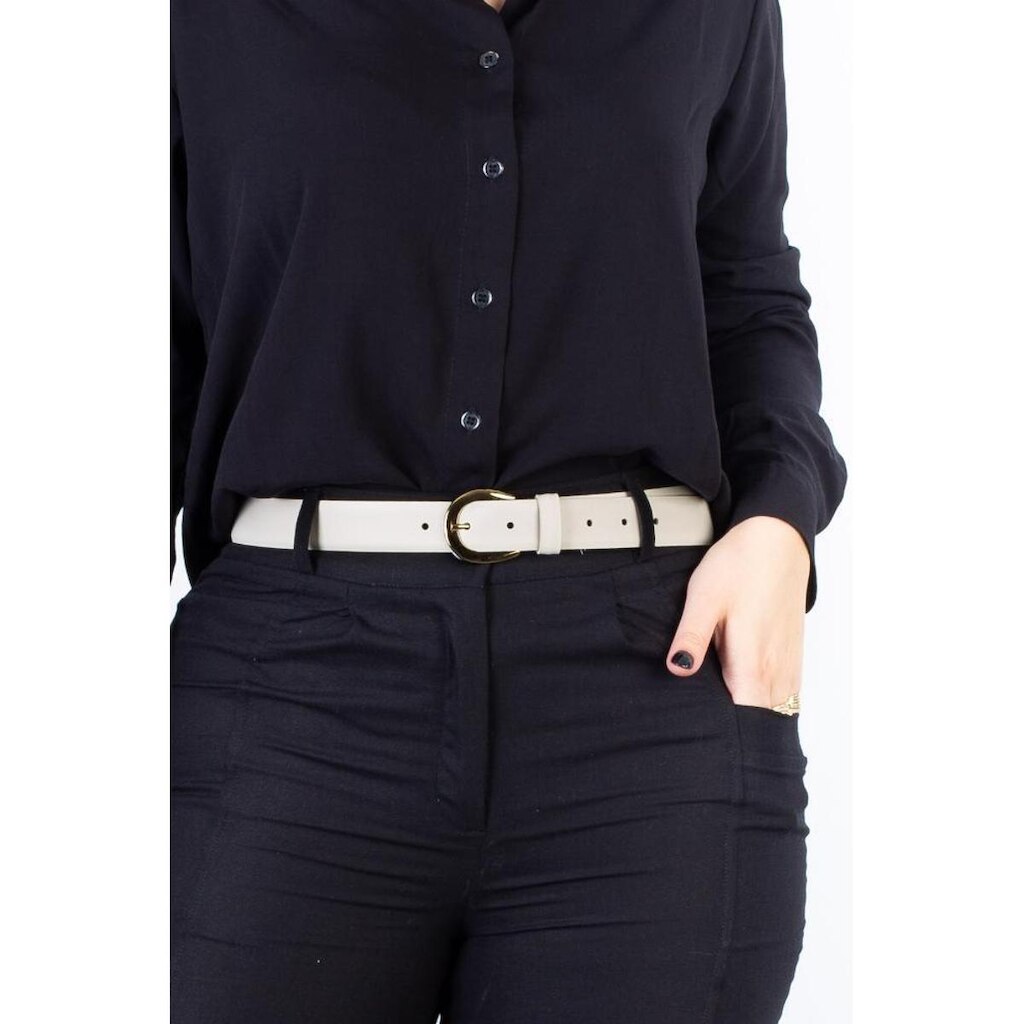 Cinto feminino largo de couro Liz