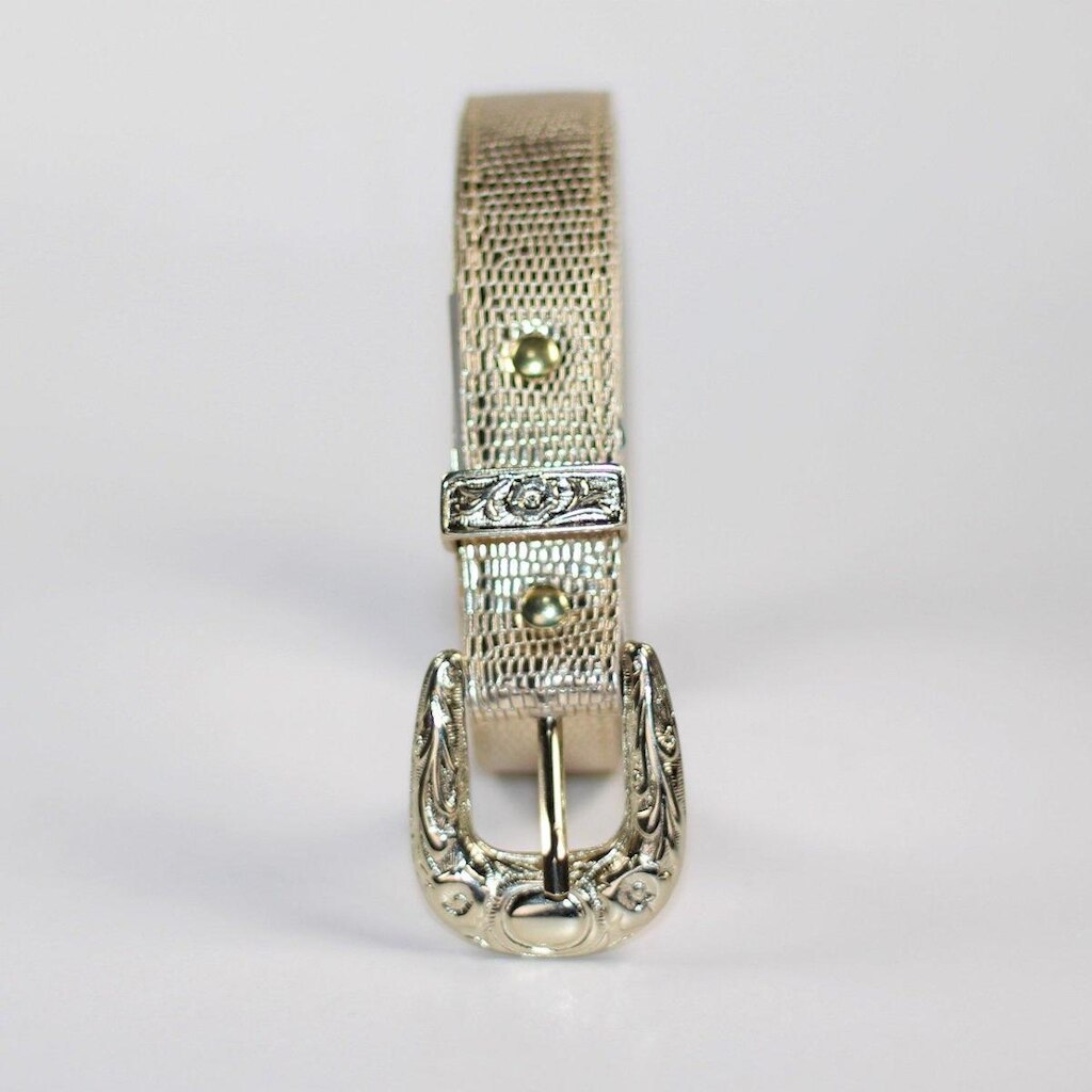 Cinto Feminino Luana Metalizado Dourado Fivela e Ponteira em Metal Ouro
