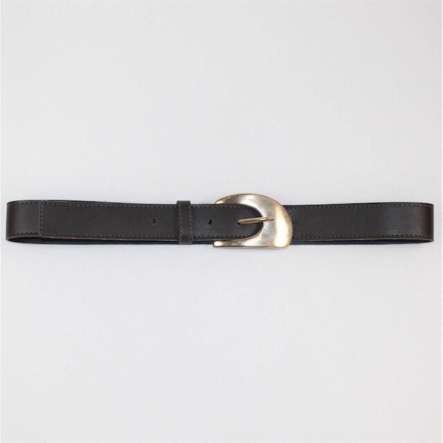 Cinto Feminino Médio Veneza Fivela Dourada Café