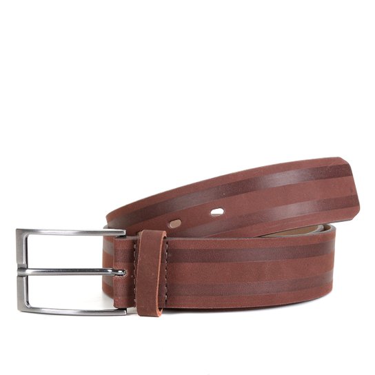 Cinto Hastato Machiatto Listras Masculino - Caramelo