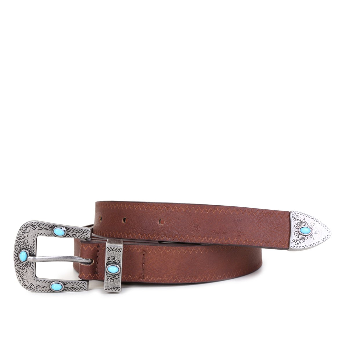 Cinto Hering Pedraria Feminino - Marrom Menor preço em Cinto Hering Pedraria Feminino - Marrom