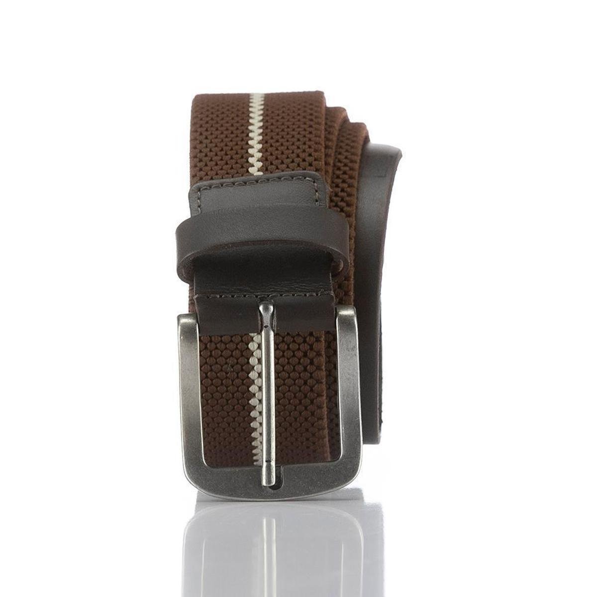 Cinto Masculino de Couro Casual com Elástico para Presente - Marrom Menor preço em Cinto Masculino de Couro Casual com Elástico para Presente - Marrom