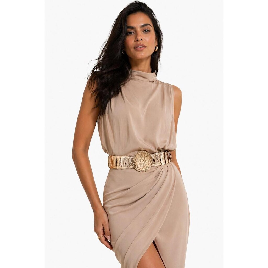 Cinto Redondo D Bell Outelet Fashion Escamas Dourado