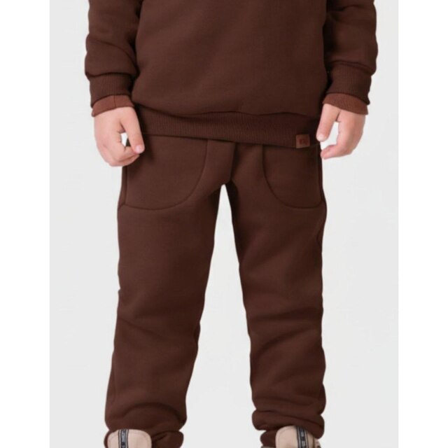 Cj Moletom Gola Alta Zíper Com Calça Novo Inverno Dia a Dia Frio Moda Quentinha - Menino 4 a 14 anos