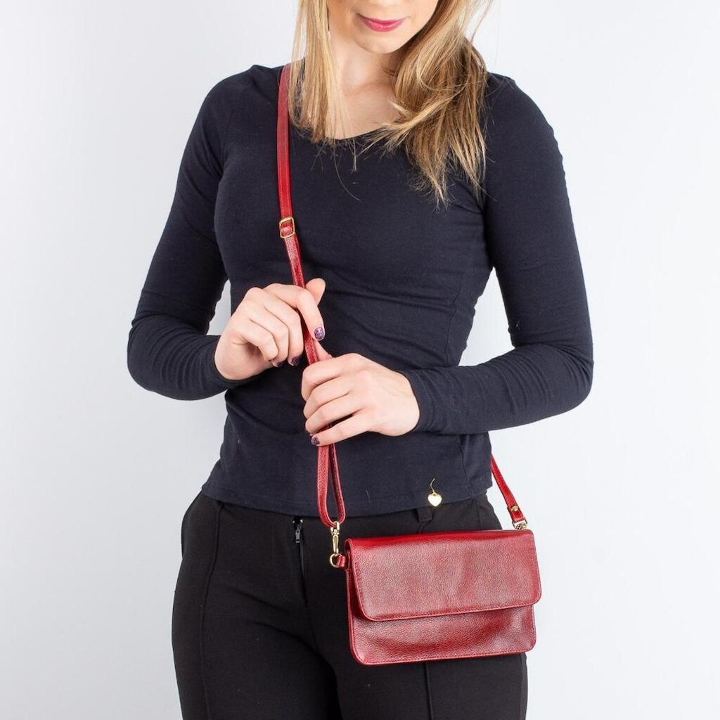 Clutch mini bolsa de couro Nicole