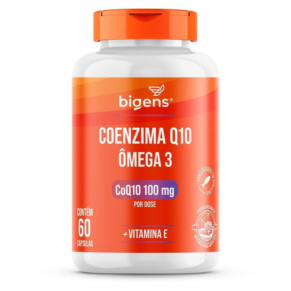 Coenzima Q10 + Ômega 3 + Vitamina E 60 Caps - Bigens