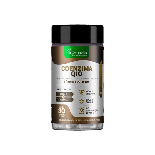 Coenzima Q10, Ômega 3, Vitamina E, Coq10, Tcm, Vegano, Denavita